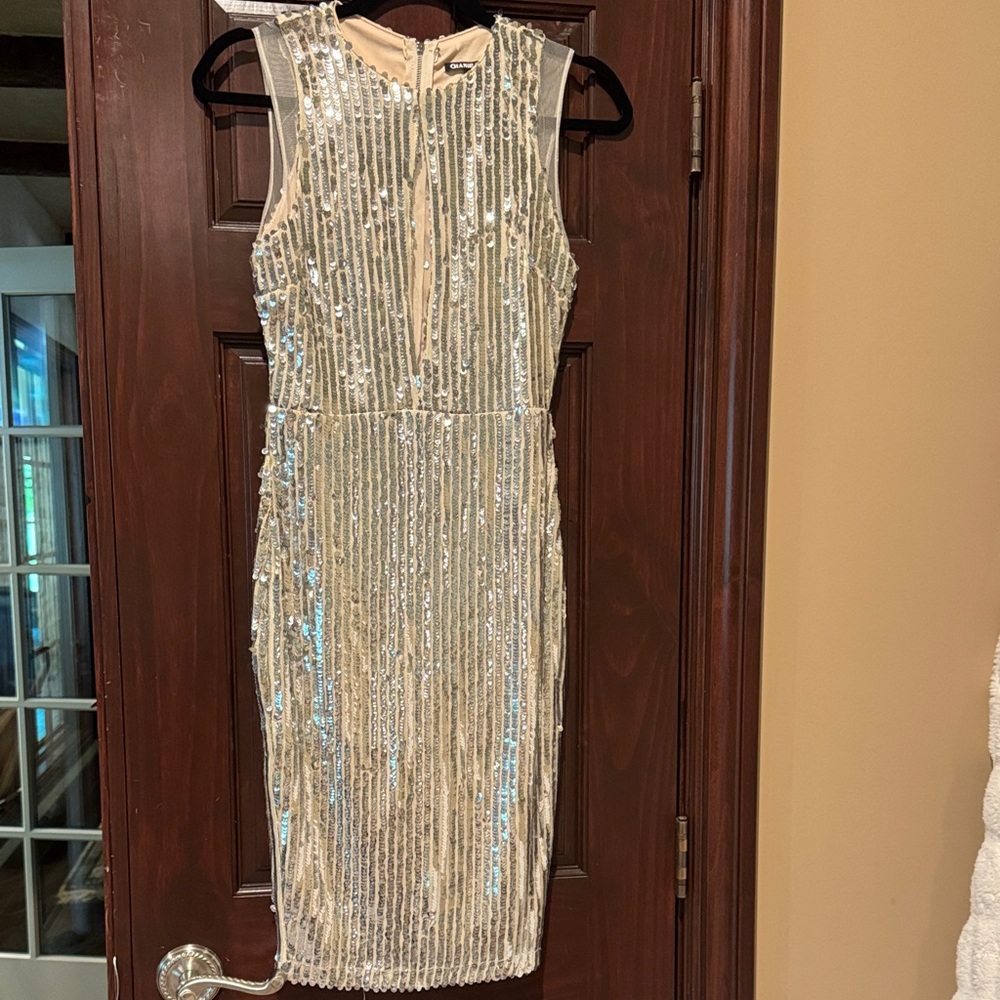 Gianni Bini Silver Sequin Mini Dress